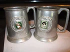 2 VINTAGE Coca Cola Pewter Tankard MUGS ADVERTISING UNBRANDED.