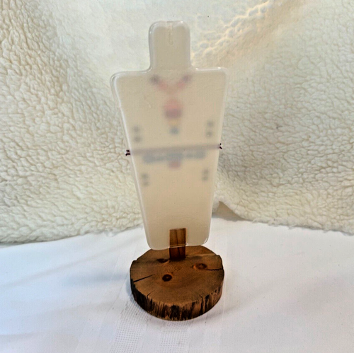 Fused glass and wood Sculpture Native American Figure Artist Quality - Picture 2 of 8