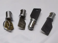 Lot of 4 Teknion ( Wesko / Fenco ) Tubular Wafer Locks w/ Keys For File Cabinets