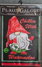 Nice Garden Flag 12" x 18" Double Sided "Chillin with Watermelon"