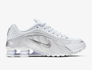 solid white nike shox