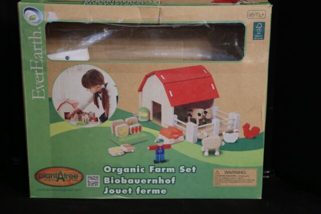 Ever Earth Wooden Organic Farm Play Toy Set