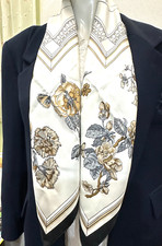 MINT VTG HERMES Quai aux fleurs Carre 90 Silk 100 Scarf Black Gray y5029