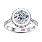 3Ct Moissanite Engagement Ring Round Cut Dcolor Vvs1 Wedding Band Gift for Women