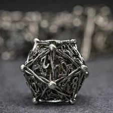 Sage's Ankeg Magical Creature Nickel Hollow Metal Polyhedral Dice Set DnD D&D