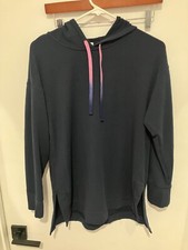 J. Jill Fit Women's Hooded Lightweight Sweatshirt, Navy, Small