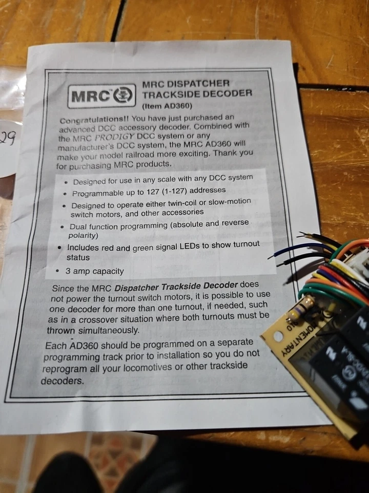 MRC DISPATCHER TRACKSIDE DECODER - AD 360, HO SCALE, NEW - Image 2 of 3