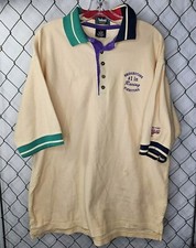 VTG Bridgestone Firestone Racing Mardi Gras Color Block Dunbrooke Polo Shirt XL