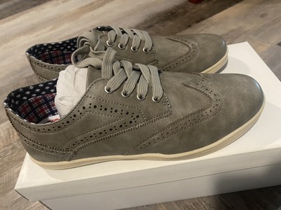 Ben Sherman Shoes Mens 8 Nicholas Wingtip Oxford Lt Gray Almond Toe Lace Up Low