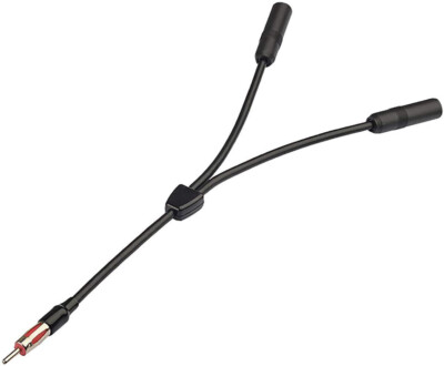 Car Radio Stereo Antenna Splitter Connector Y Adaptor Cable 1 Male to 2 Female