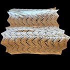 Handmade Blanket Ivory Chevron Crochet 55x67”Cozy Throw Granny core Cabincore 90