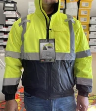 Radians  Yellow Class 3 Reflective Safety Bomber Jacket with Quilted Liner