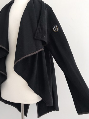 NEW $320 SKEA BLACK RECYCLED WOOL BLEND SHADOW DRAPED JACKET SZ USA 6 / EU 38 - Picture 6 of 12