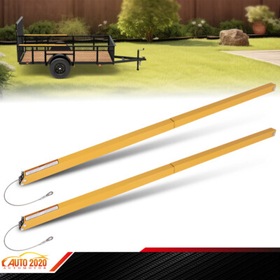 Yellow 2 Sided Tailgate Utility Trailer Gate & Ramp Lift Assist System 350 lbs
