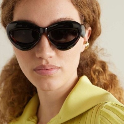 Loewe Tortoiseshell Cat-Eye Sunglasses with Dark Lenses LOEWE EYEWEAR Inflated cat-eye tortoiseshell acetate  main image 4
