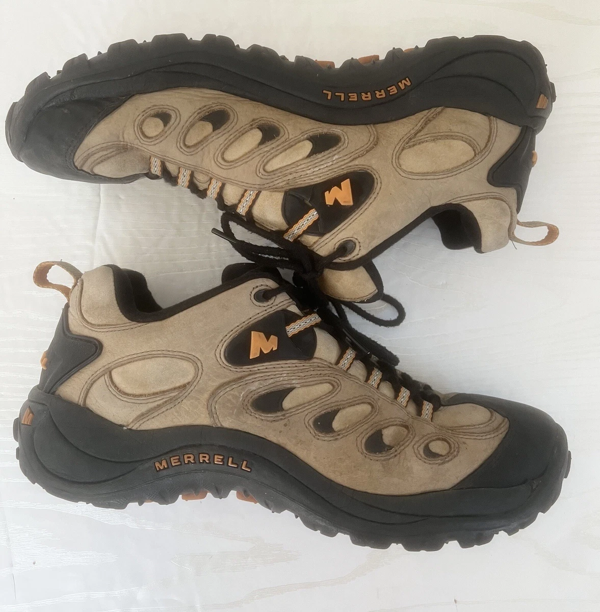 stamtavle Forstyrrelse løst Merrell Reflex Smoke Hiking Shoes~Tan/Black Low Top Leather J10483  Shoes~Mens 12 | eBay