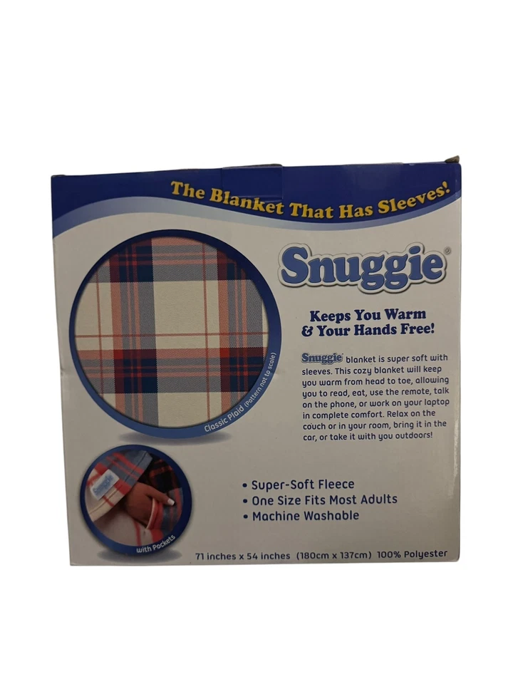 Mangas manta TV originales a cuadros SNUGGIE + BOLSILLOS polar adulto talla 1 2017. Plumín Foto 2 de 3