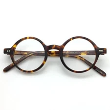Vintage 42mm Small Round Eyeglasses Frames Acetate Tortoise Full Rim Glasses