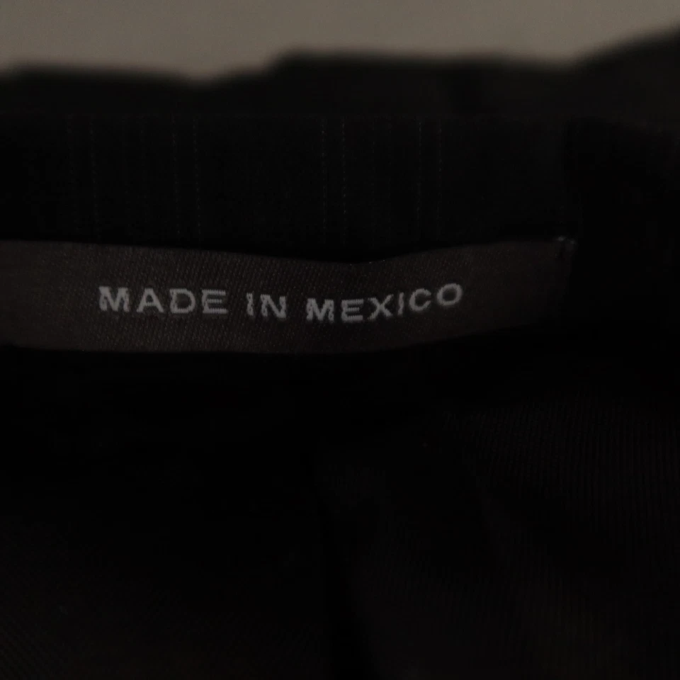 Chalk Stripe Suit L LT Black 100% Wool Hopsack Worsted Kenneth Cole 44L 38x31 - Image 3 of 4