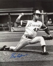 BUZZ CAPRA signed 1974-77 Atlanta Braves photo in action COA All Star 1974