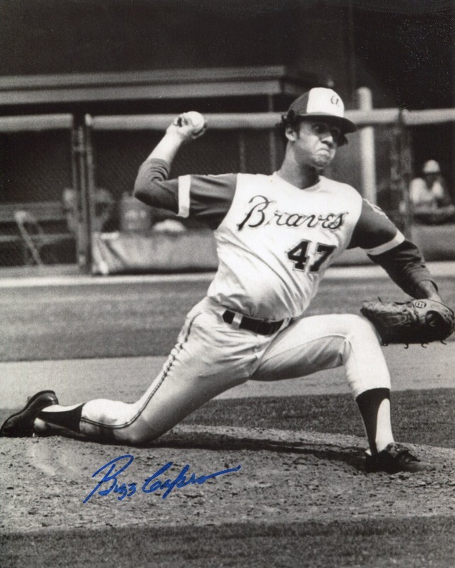 BUZZ CAPRA signed 1974-77 Atlanta Braves photo in action COA All Star 1974