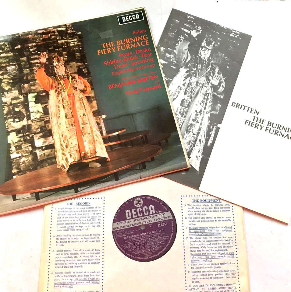 SET 356 Benjamin Britten The Burning Fiery Furnace Peter Pears Decca 1st WBG Foto 2 de 4