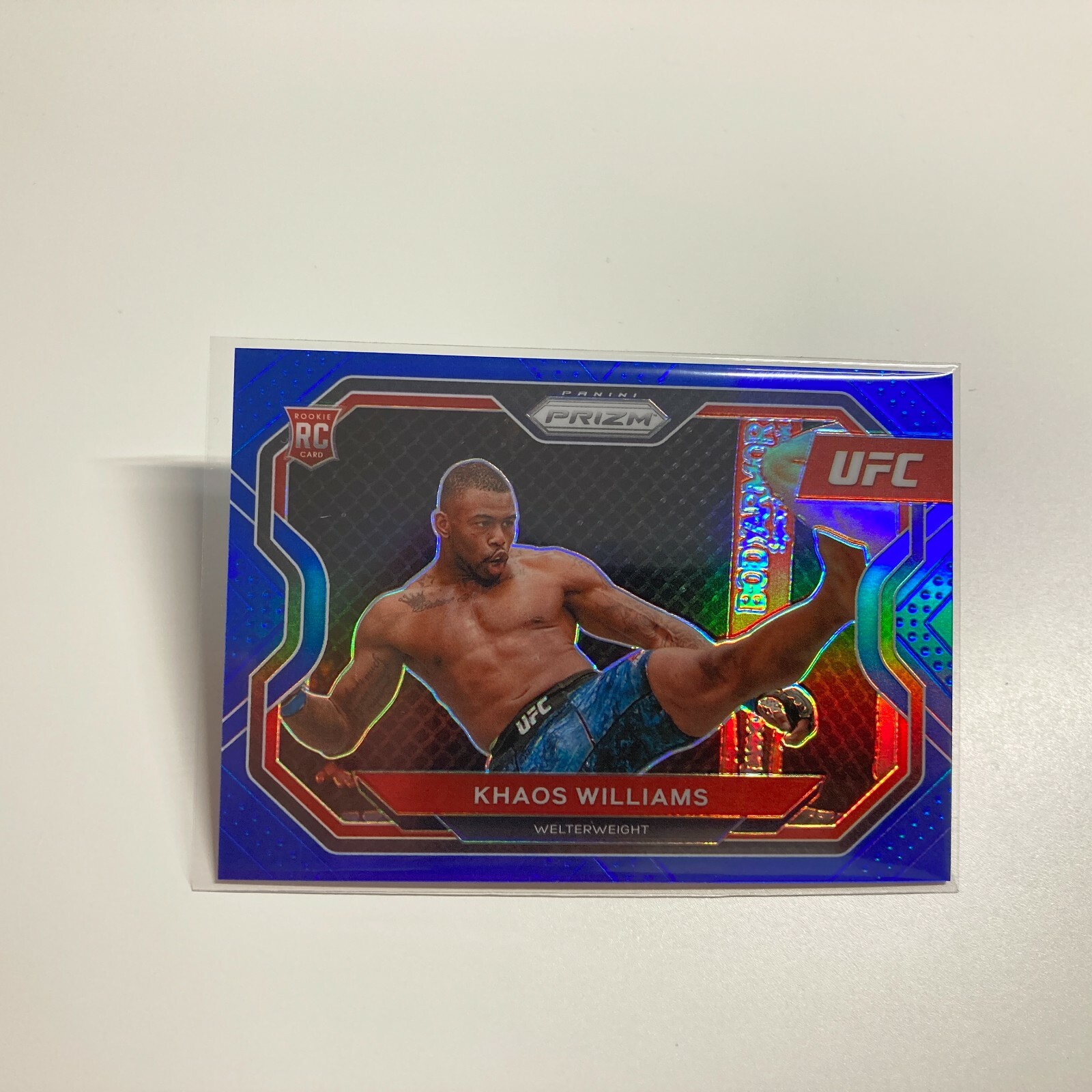 Khaos Williams 2021 Panini Prizm UFC Blue Refractor RC Rookie Card 11/199 #179