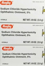 Rugby Sodium Chloride Ophthalmic Ointment 5  Compare to Muro 128 -3 Pack