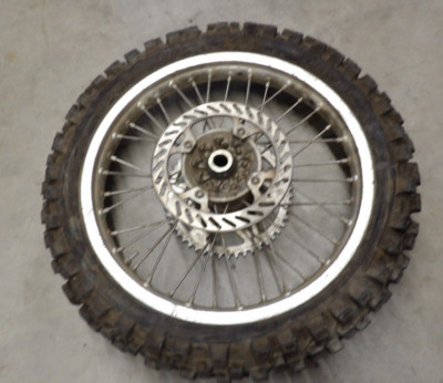 2005 Kawasaki KX250 Rear Wheel w Moose Run Flat and Good Tire 41090-0014