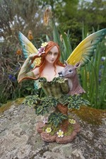 AF065  D GRANDE STATUETTE FIGURINE FEE CERF  BICHE  ELFE  HEROIC  MM    -40%