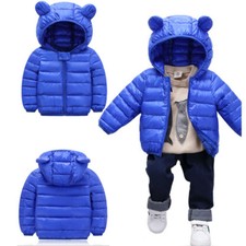 Toddler Kids Hooded Down Coat Boys Girls Winter Warm Clothes Jacket Outerwear