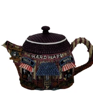 Hometown Cottage Mini Teapot Votive Holder Hardware Store Figure With Lid VTG