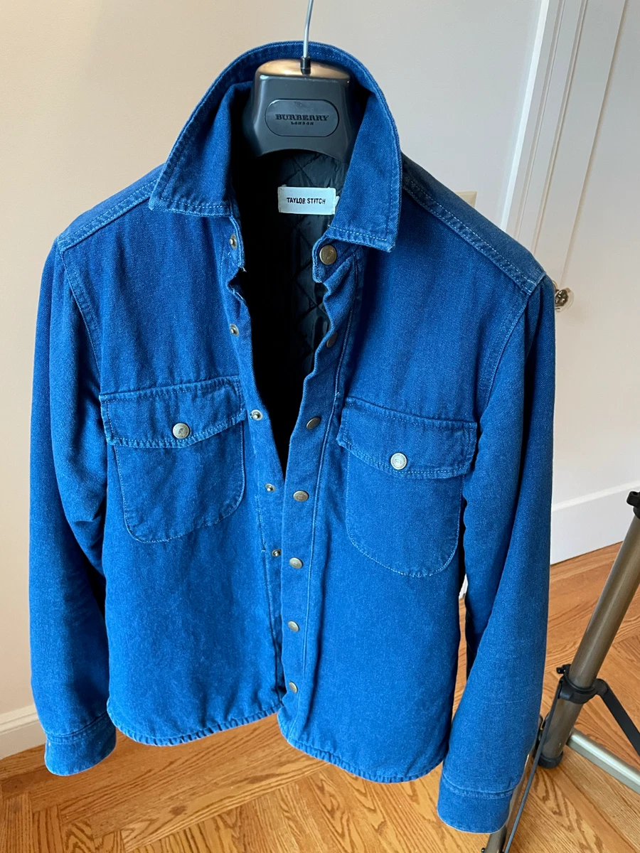 Taylor Stitch Indigo shirt jacket, quilted lining, size 36