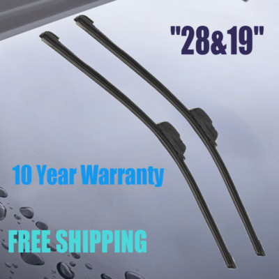 2Pcs Windshield Wiper Blades 19'' 28'' - Front Left Right - Fits J Hook Wiper Arm