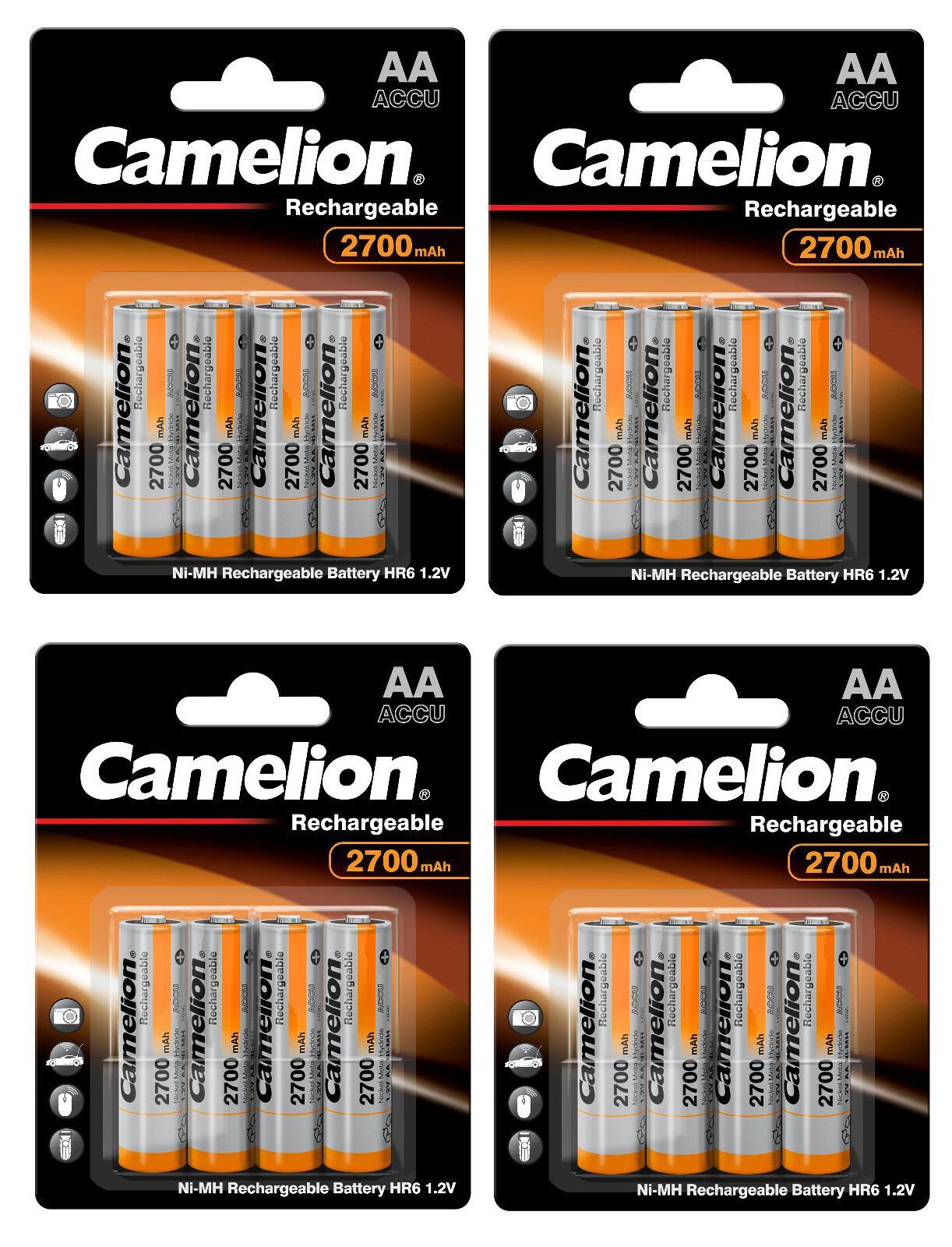 Thumbnail - 16 Stück Camelion Aa Hr6 Mignon 2700 Mah Akku 4er Bli Inklusive