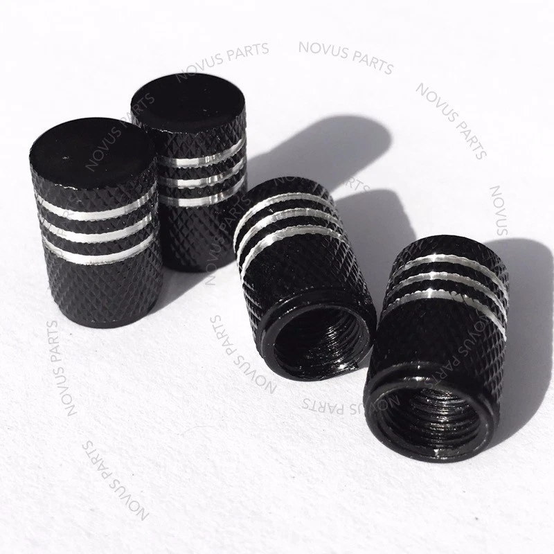 Nueva cubierta de vástago de válvula antideslizante negra 4 piezas para Dodge Grand Caravan Durango Viper Foto 2 de 4