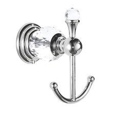 Crystal Robe Hook Chrome Towel Hook for Bathroom Wall Mounted Silver Double C...
