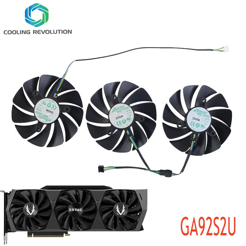 GA92S2U Cooling Fan For ZOTAC RTX 3070 Ti 3080 3090 Trinity OC Graphic Video - Image 2 of 2