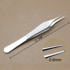 1Pcs Ophthalmic Tweezers Tissue Forceps Stainless Steel Teethed Platforms Forcep