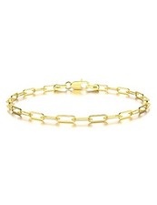 nometo 925 Sterling Silver Paperclip Chain Bracelet 3/4/5mm Gold 3mm 7