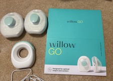 Willow Go Double Electric Breast Pump Hands-free w/ Containers  Flange Set
