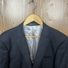 Bachrach Sport Coat Mens 42R Black Microcheck Wool Polyester Double Vented