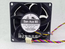 Sanyo 9GA0812P1G631 DC12V 1.2A 8038 4-Pin Temperature Controlled Cooling Fan