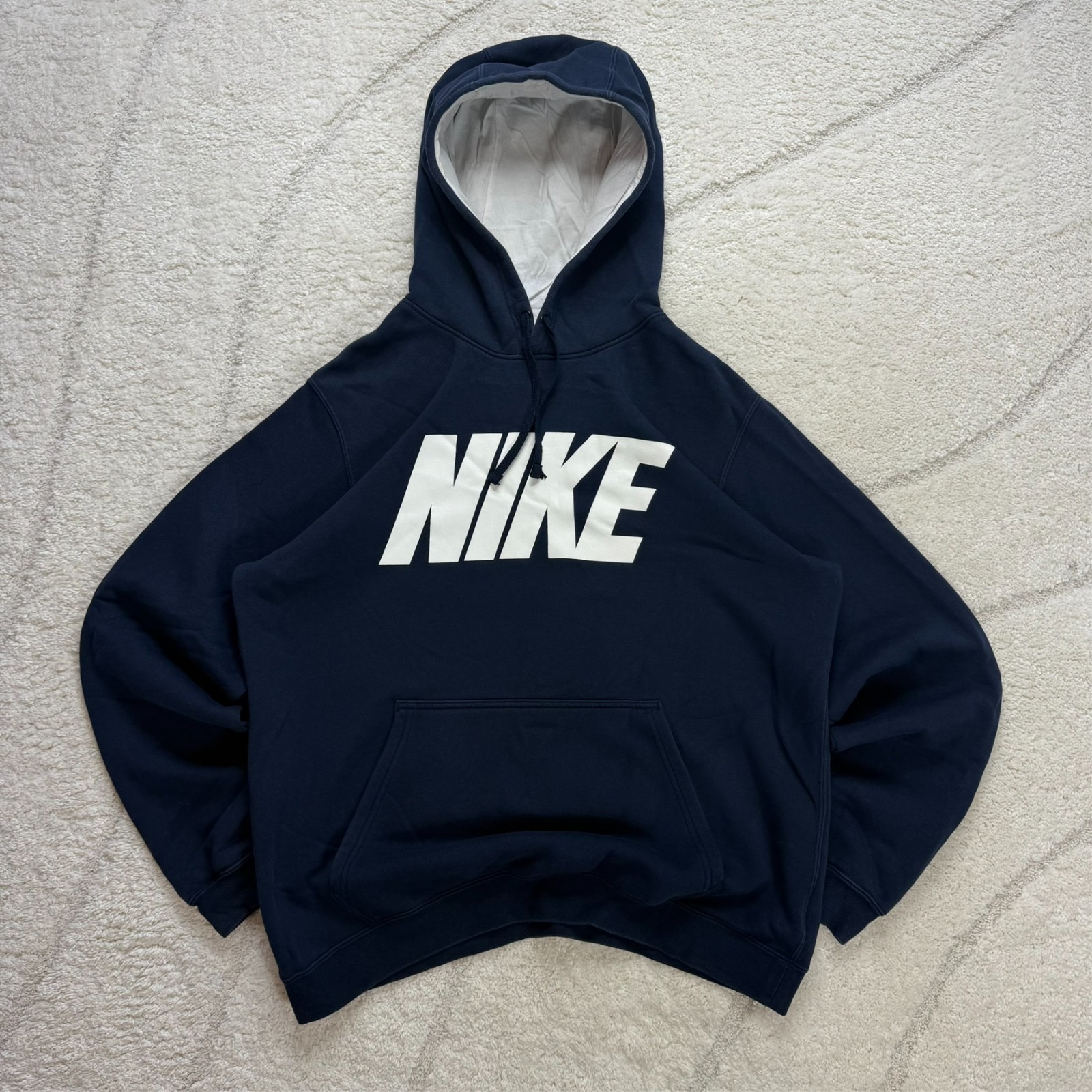 Vintage Nike 2000s Navy Large Hoodie & Medium Sweatpants Joggers Set Tracksuit image 2
