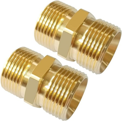 #ad 2PCS Brass Pressure Washer Coupler M22 14mm Male x M22 15mm Male Thread 4500PS $18.49