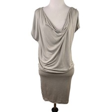 Alice + Olivia Rayon Grey  Base Draped Bodycon Dress 