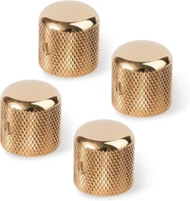 Dome Knob, Gold, 6mm shaft - 4 pack