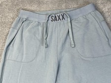 SAXX 3Six Five Pants Mens Large Blue Lounge Soft Jogger Modal Cotton Sweatpants