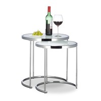 Satztische Rund Beistelltische Couchtisch Set Stabil Silber Satztische Modern