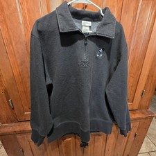 Disney World Men's XL Gray Quarter Zip Pullover Sweatshirt Mickey Mouse